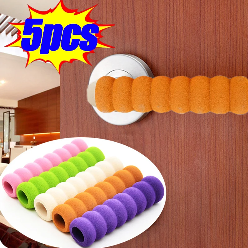 Soft EVA Rubber Crash Pad Door Handle Stopper Round Door Knob Foam Cover Furniture Protector Baby Safety Static-free Cute 1/5PCS door knob covers door handle covers rubber door stopper