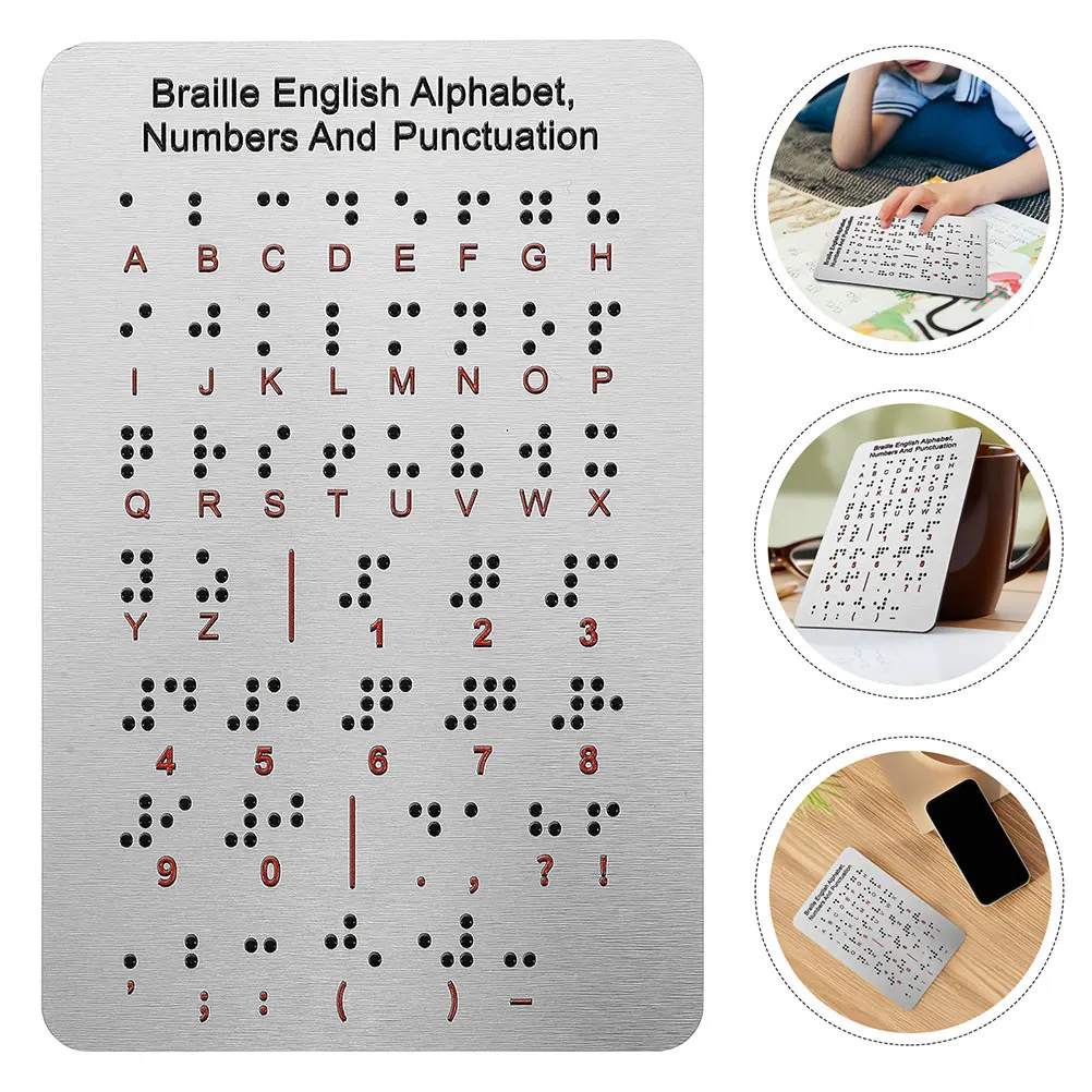 Alphabet Arabe En Braille - Support Pédagogique Aluminium/PP - 12,5x19 Cm - Pour Malvoyants