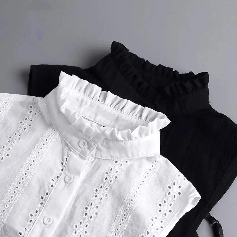 Vintage Lace Ladies Fake Collar Fashion Korean Detachable Stand Collar Casual Half Shirt Style Collar Sweater Shirt Decor Collar
