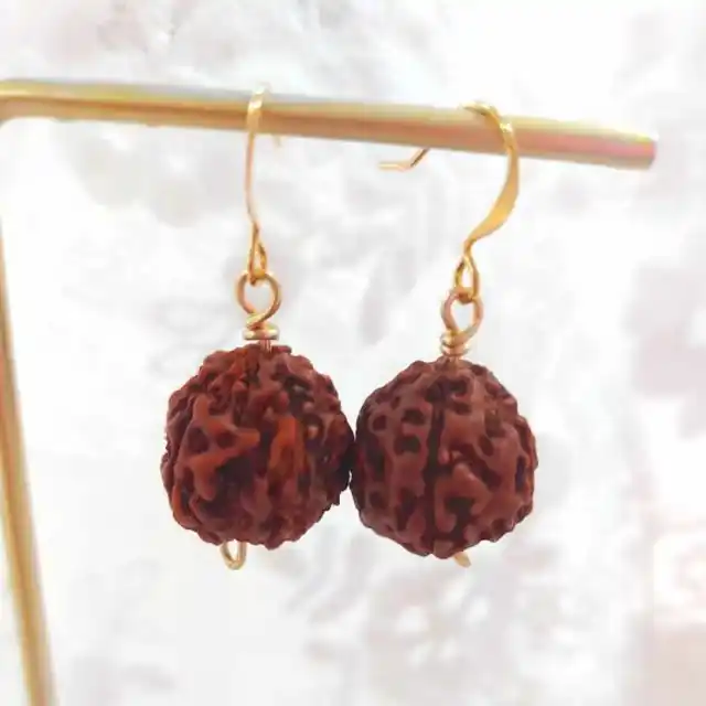 Rudraksha Silver Earrings - Asli Rudraksha