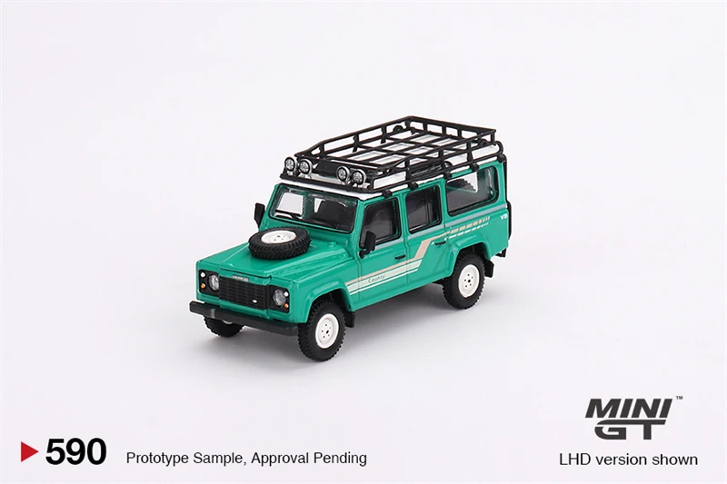 

MINI GT 1:64 Land Defender 110 1985 County Station Wagon Trident Green Diecast Model Car