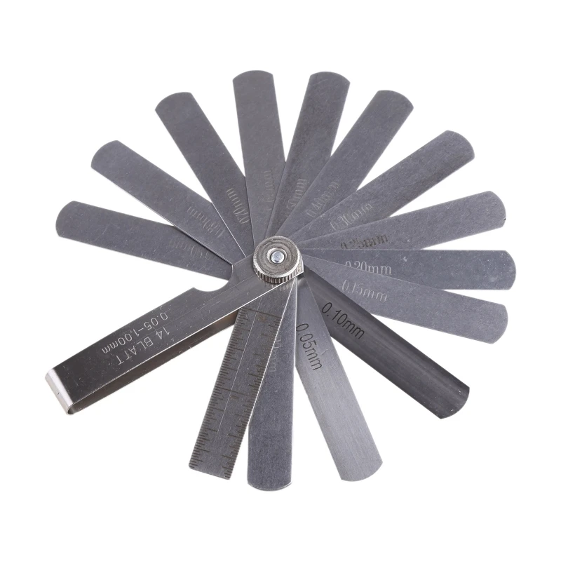 Professional Feeler Gauge Gage Thickness Measurment Tool Metric Gaps Filler Steel Material 0.05-1mm/0.05-1mm/0.04-0.88mm