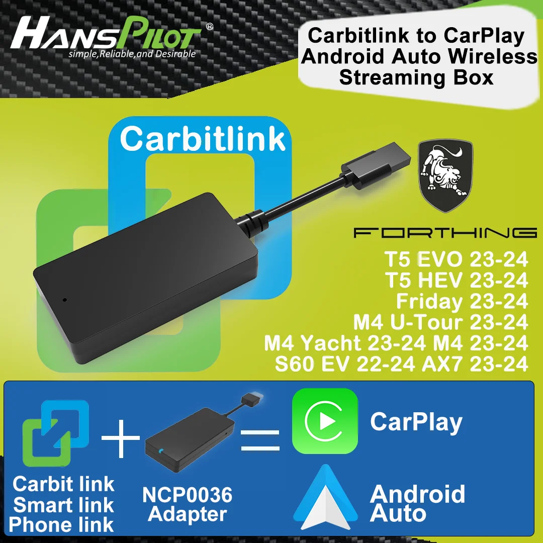 Carplay Adapter DongFeng Forthing T5 EVO Friday Yacht S60 Carbitlink Easy Connection Adapter With CarPlay Android Auto