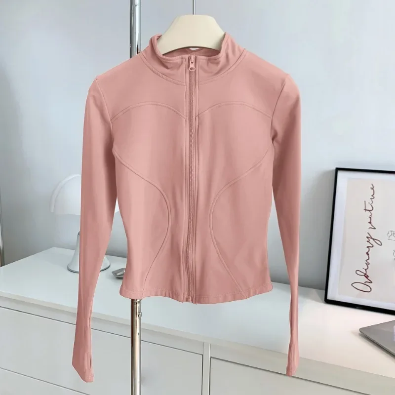 Women's Yoga Suit High-end Standing Collar Long Sleeved Sports Jacket Running Training Fitness Top Windproof Running Suit
