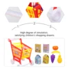 Play House Toy Cognitive Development Funny Shopping Trolley Fake Fruit and Vegetable Compact Cart Abs Kid Simulation Plaything 5