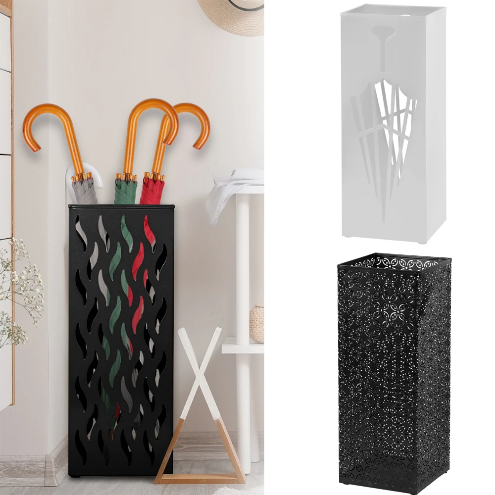 Metal Umbrella Holder Freestanding Square Umbrella Holder Multipurpose Decorative For Home Entryway Office Hotel