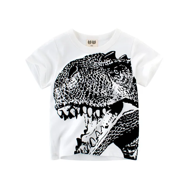 2022 Summer Boys T Shirt Cartoon Dinosaur Baby T-shirts Short Sleeves Full Print Children Clothing Cotton Kids Clothes Tee Tops G
