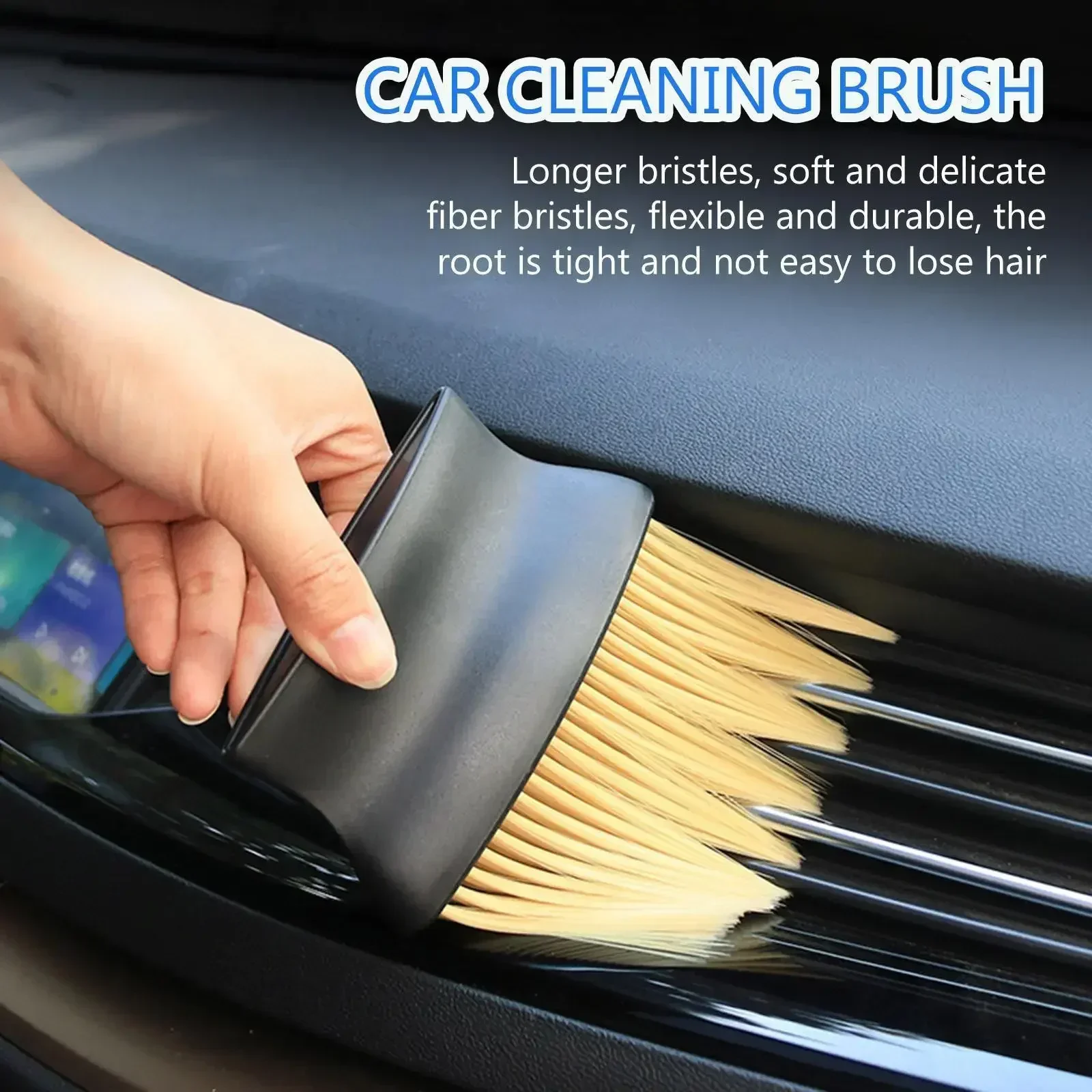 Universal Dust Removal Brush for Car Air Conditioner Outlets - Soft Brush Cleaning Tool