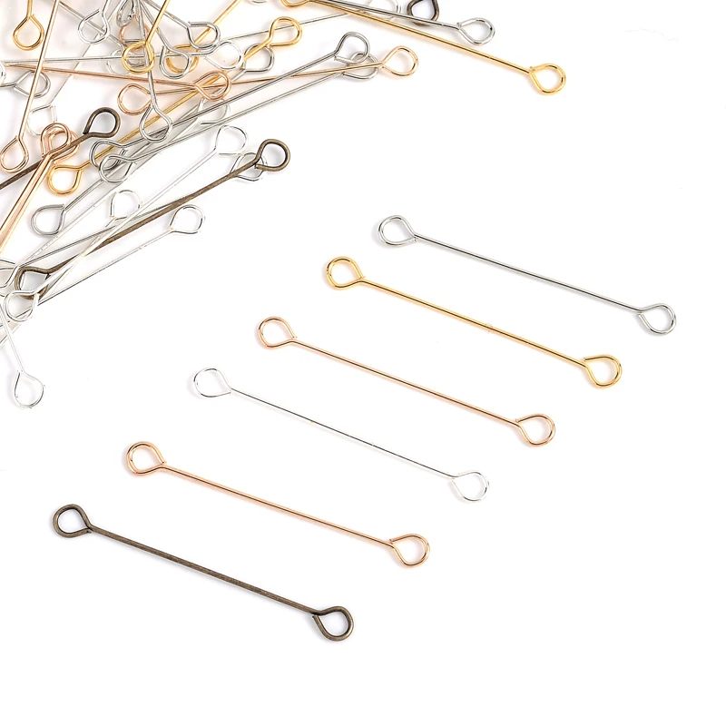 100Pcs-lot-20-25-30Mm-Metal-Steel-Double-Eyes-Pin-Earrings-Ear ...