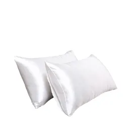 Luxurious Mulberry Silk Pillowcase Pair - Soft, Breathable, and Skin - Friendly with Elegant Zipper Closure - 1set 51x76cm (White )