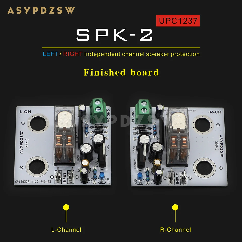 ASYPDZSW 독립 채널 스피커 보호 DIY 키트, 오디오용 마감 보드, SPK-2 분할형 UPC1237 왼쪽 오른쪽, 1 쌍 ASYPDZSW 독립 채널 스피커 보호 DIY 키트, 오디오용 마감 보드, SPK-2 분할형 UPC1237 왼쪽 오른쪽, 1 쌍
