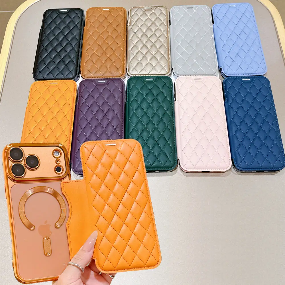 Elegant PU Leather Flip Wallet Phone Case with Card Slots and Magnetic Closure