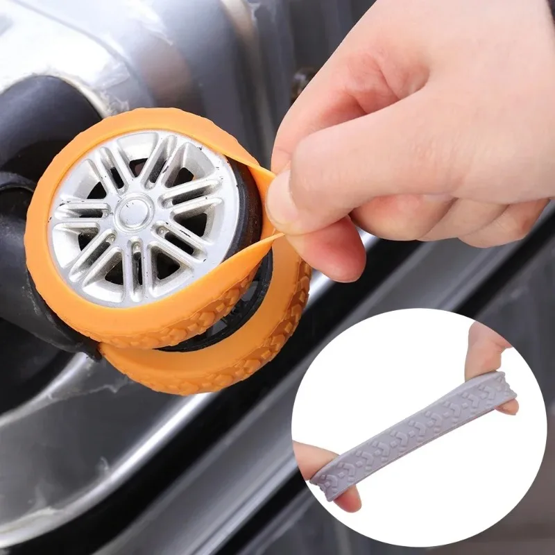 Thicken Texture Silicone Wheels Protector For Luggage Reduce Noise Travel Luggage Wheels Cover Accessories 1/24Pcs luggage wheel protector