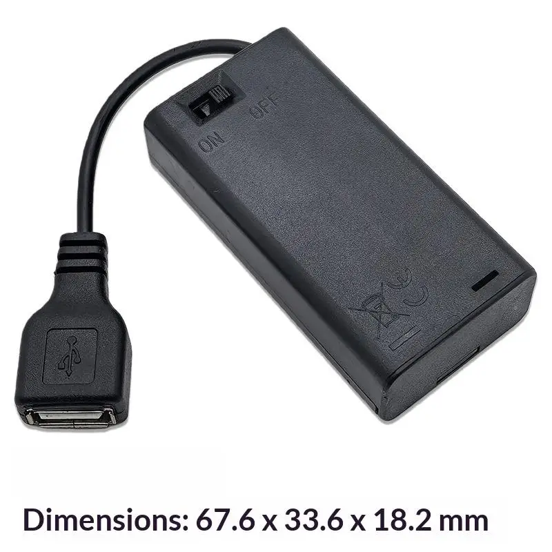 1/4개 확장 케이블 포트 커버 2*AA 3V USB 여성형 배터리 케이스 홀더 블록 조립용 LED 라이트 키트 스위치 및 커버 포함