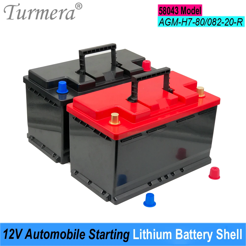 

Turmera 12V Car Battery Box Automobile Starting Lithium Batteries Shell for 58043 Series AGM H7-80 082-20 Replace Lead-Acid Use