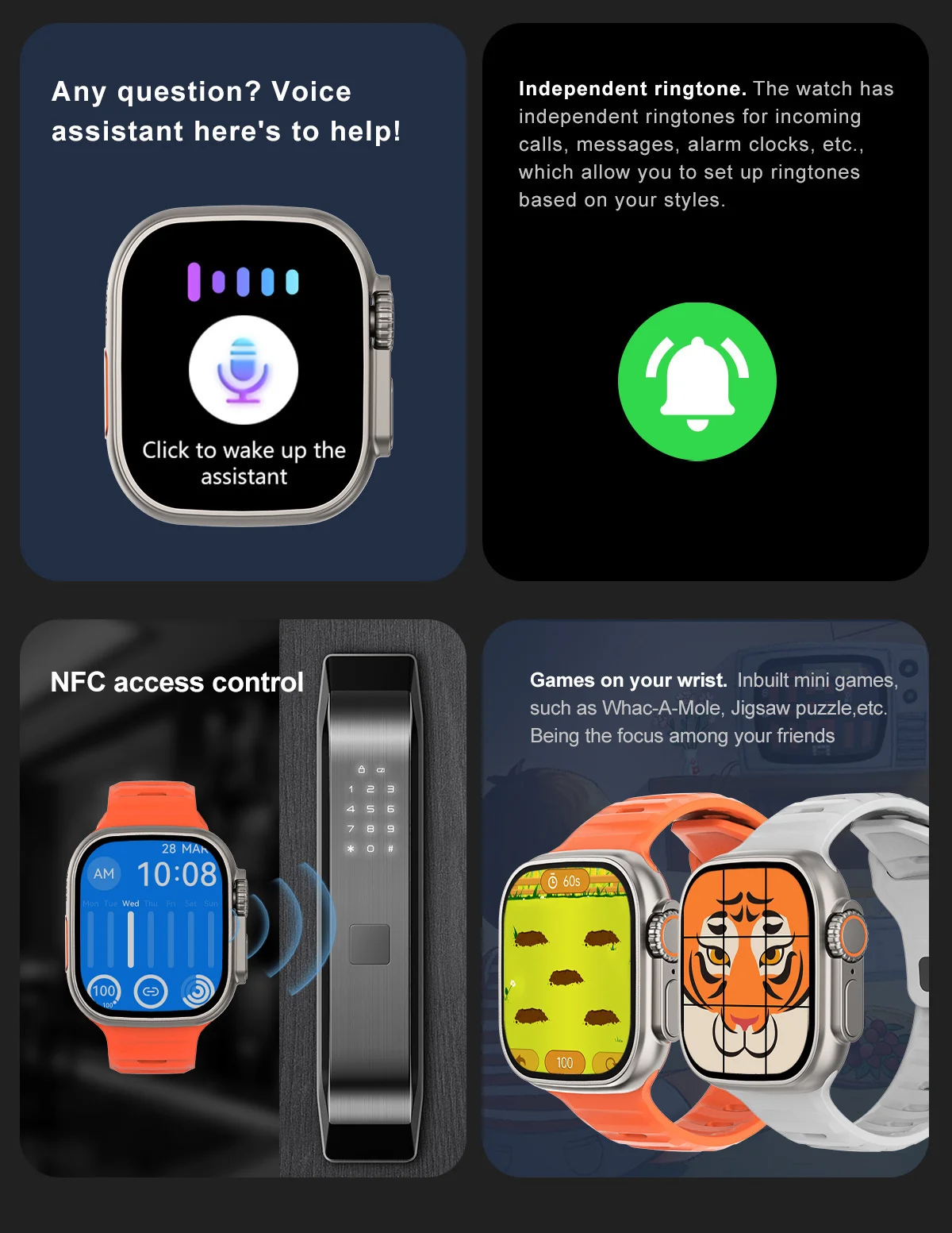 MVQL 2023 ο Ʈ ġ Ʈ ø 8 NFC Smartwatch       2 ġ HD ũ