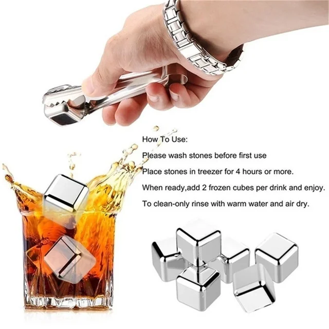 304 Stainless Steel Bullet Tip Ice Cube Beer Wine Coolers Reusable Chilling  Stones Vodka Whiskey Keep Cold Bar Bucket Tools - AliExpress