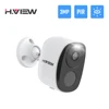 H.VIEW PIR Battery Powered Camera Wireless Outdoor, 2K 3MP WiFi Security Camera with Spotlight Siren, 2-Way Audio, Waterproof 1