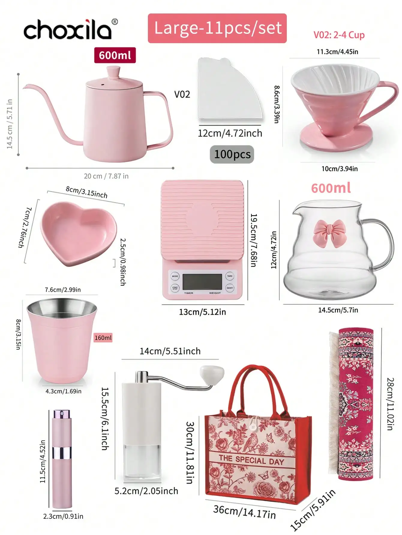Pink Coffee Maker Set - مجموعة واحدة من أدوات صنع...