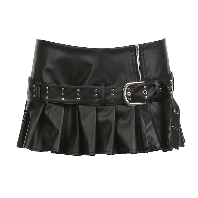 ★ Leey★ LEATHER BUCKLE PLEATED SKIRT BLACK P0000EIR 71C1kd+uFEL._AC_SL1500_.jpg