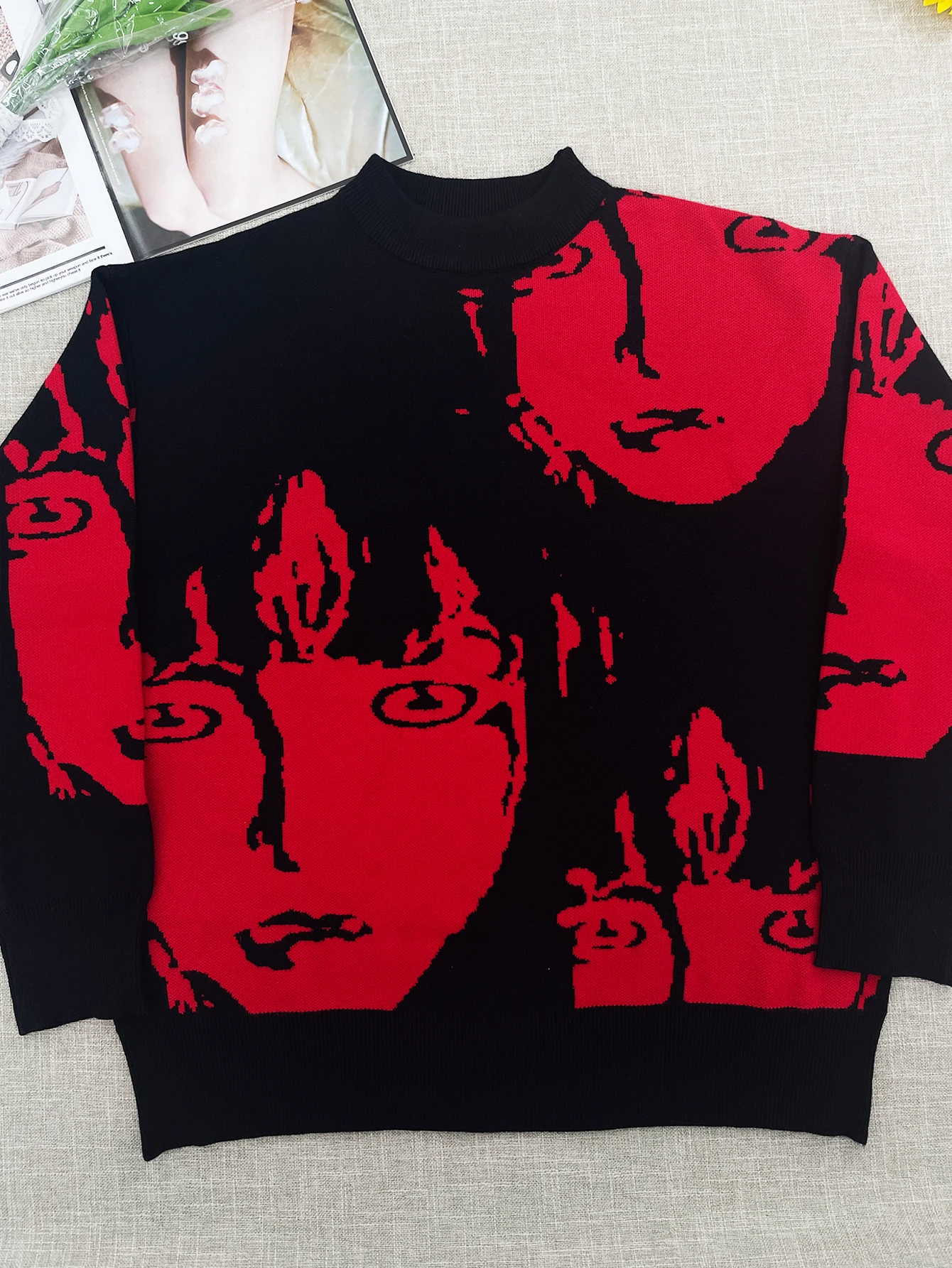 temperament commuter style pullover sweater for women's autumn and winter new loose all-match crew-neck knitwear