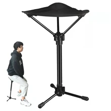 

Foldable Hiking Fishing Chair 3 Leg Camping Stool Lightweight Portable Train Subway Stool Oxford Cloth Folding Tripod Stool