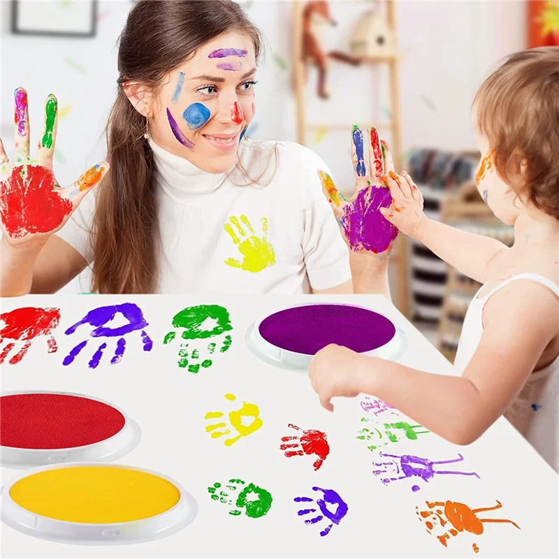 Creative Palm Finger Paint Ink Pad Water Based Printing Oil Washable Stamp  Pads Finger Print Ink Pads DIY Pigment Printing Mud - AliExpress