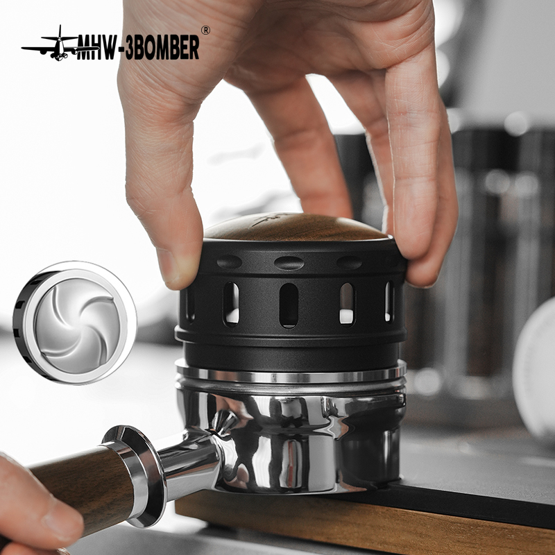 MHW 3BOMBER 51/53.35/58.35mm Coffee Distributor Gravity Adaptive Espresso Distributor with Air Hole Cyclone Base Barista Tools