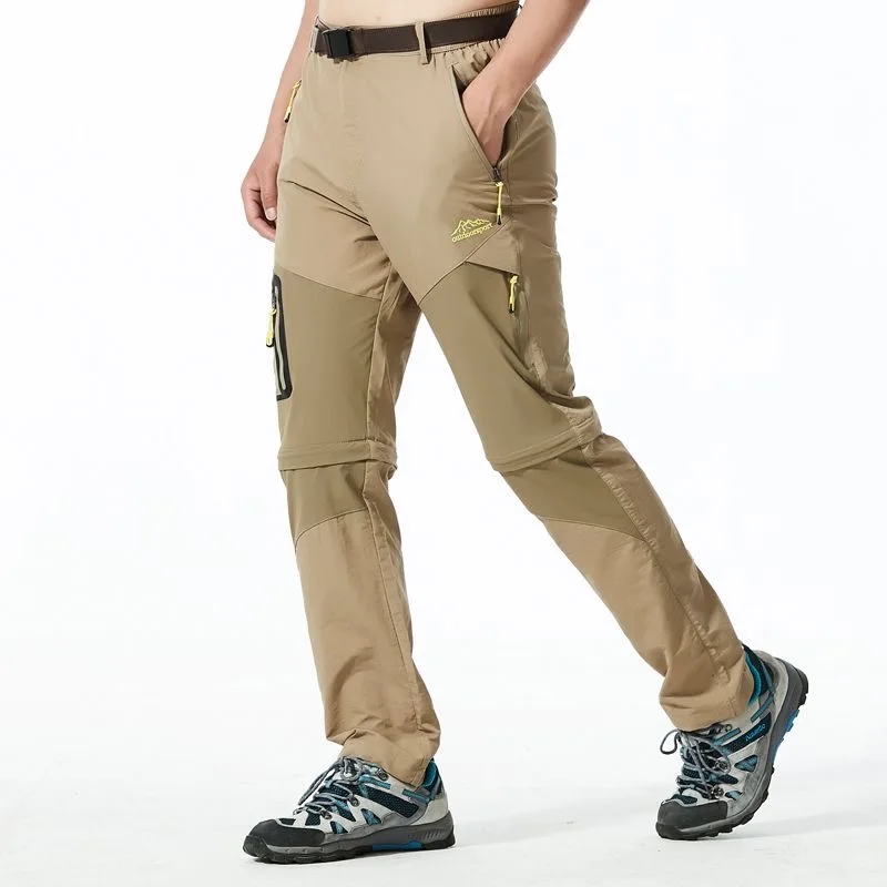 Men's Summer Detachable Quick-drying Hiking Pants Outdoor Multi-pocket Stretch Elastic Travel Safari Cargo