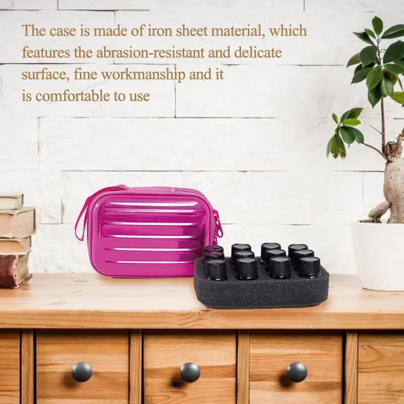12 Grids Essential Oil Storage Case Protector Travel Carrying Zipper Organizer Bag For 1/3ML Essential Oil Glass Vials Bottles 2