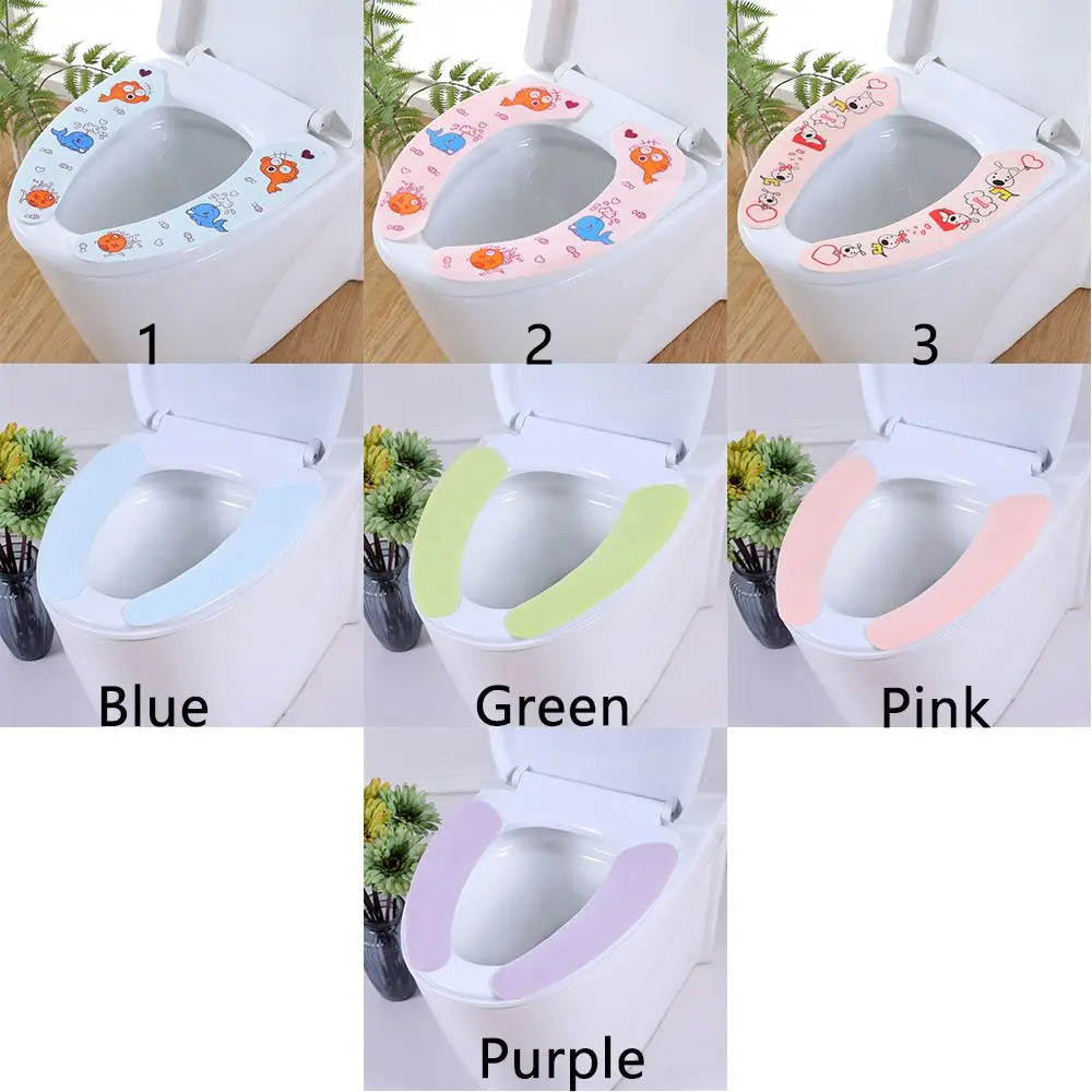 Bathroom Toilet Seat Warmer Washable Cover Mat Soft Lid Pad Cloth Close Stool