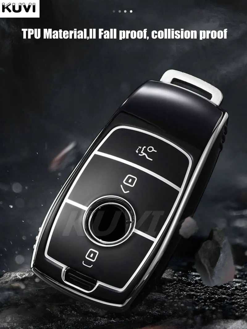 TPU Car Remote Key Case Cover Shell Fob For Mercedes Benz A C E S G Class GLC CLE CLA GLB GLS W177 W205 W213 W222 X167 AMG key case