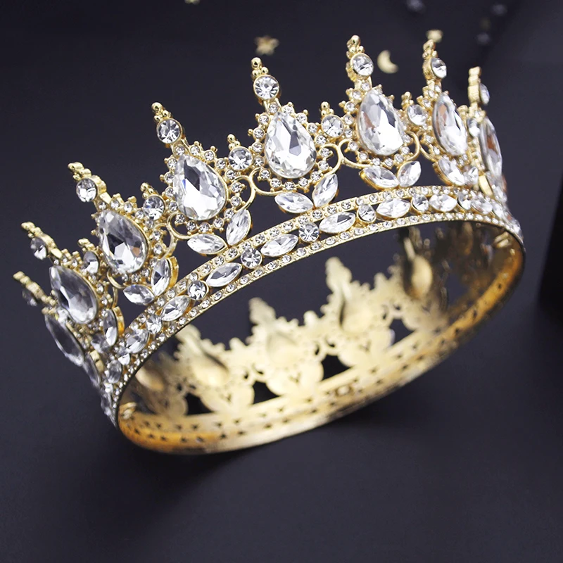 Baroque Round Diadem Royal Queen King Tiaras and Crowns Bridal Wedding Dress Crown Jewelry Accessories hair accessory jewelry accessories hair headdress bridal headwear hair band crown