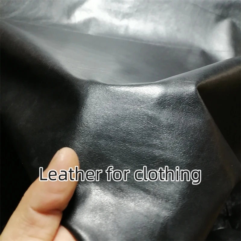 Ultra-Thin Black Sheepskin Leather Fabric - Premium First Layer Leather