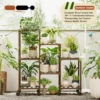 Plant Stand with Wheels for Indoor Plants Wood Tiered Shelf Ladder Plant Holder Table Pot Stand for Window Garden Balcony Patio 4