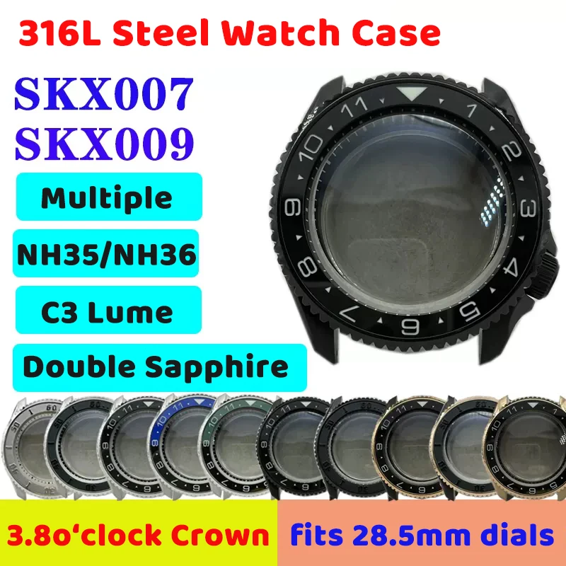 

THORN 42.3mm Diving Watch Case For Yacht/SKX007/SKX009 For NH35/NH36/4R/6R 316L Stainless Steel Sapphire Crystal Modified Case