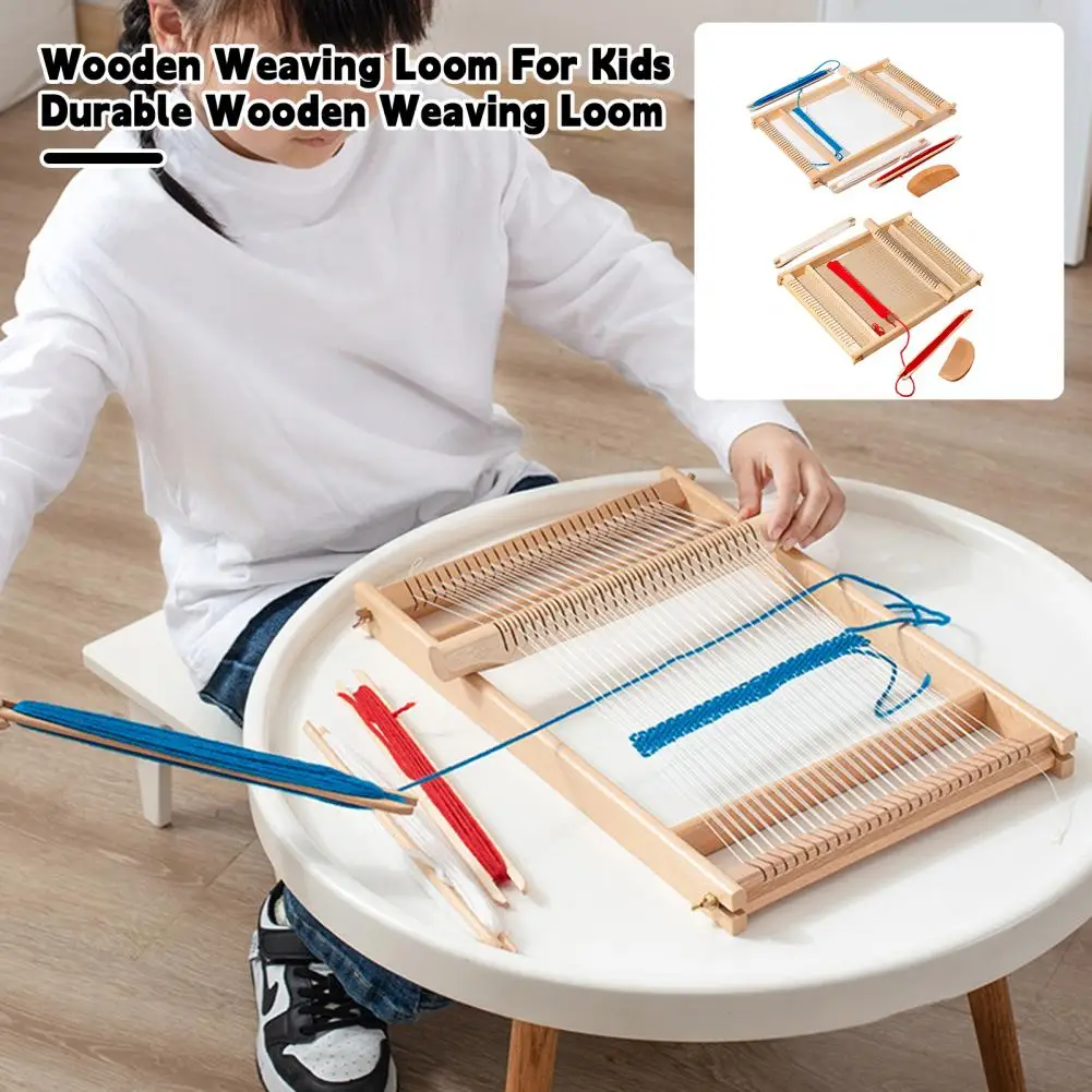 

Прочный ткацкий станок из дерева, набор ткацкого станка с деревянной рамкой для детей, подростков, «сделай сам», интеллектуальная машина для ручного вязания для детей, для детей