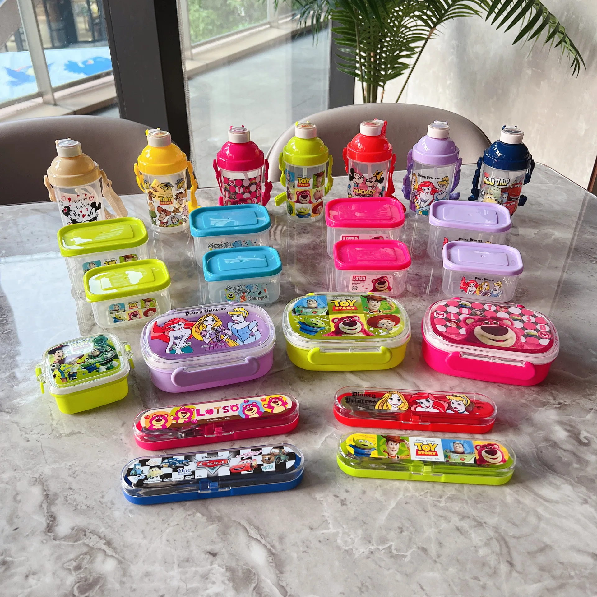 Disney Frozen Mickey Mouse Snack Per Bambini Lunch Box Anime Cartoon Princess Toy Story Kids Water Glass Cups Stoviglie Regali