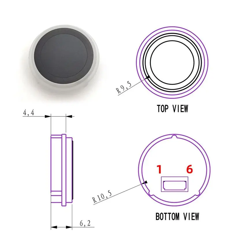 A01E-R558 도체 지문 모듈 스마트 장치 지문 인식 모듈 R558 도체 지문 센서