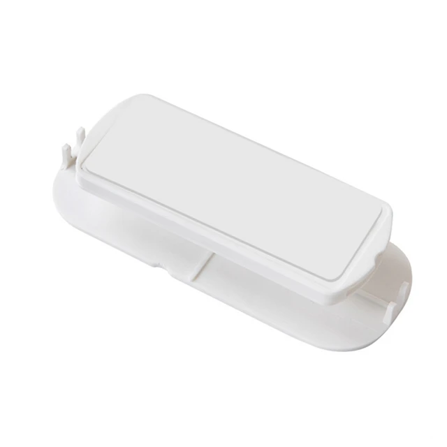 1 Pcs Socket Retainer Wall-Mounted Sticker Punch-Free Plug Fixer Self-Adhesive Fixer Cable Wire Organizer Seamless Power Strip H White