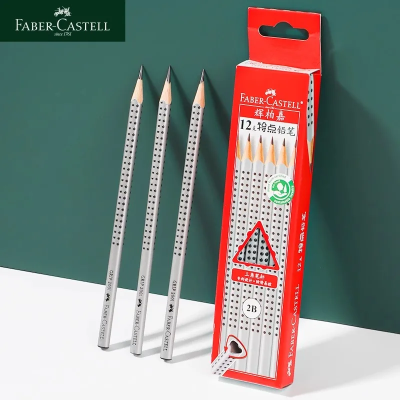 6/12pc Faber-Castell Grip Graphite EcoPencils for General Purpose Use,Grip Dots and Triangular Shape BREAK RESISTANT LEADS 2