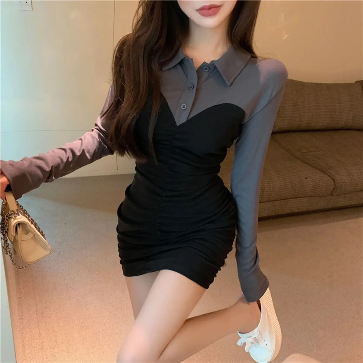 

Woman Dress Corset Dresses for Women Bodycon Tight Blazer Long Sleeve One-piece Harajuku Xxl Elegant and Beautiful Chic New in G