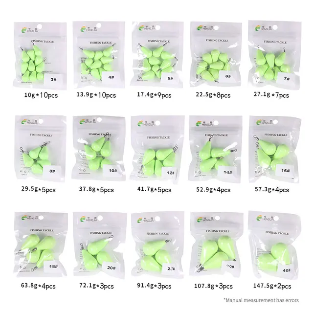Newup Luminous Fishing Sinkers Weight Sinker Ball Worm Flipping Weights for Bass Texas Carolina Rigs Tackle 4
