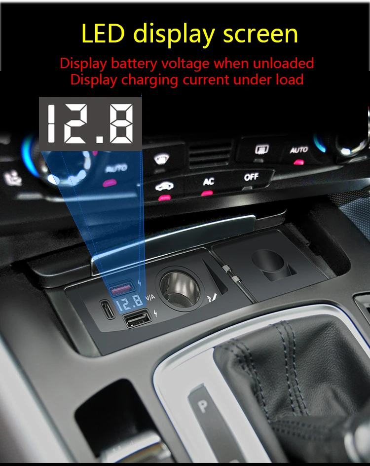 Auto ladegerät USB Schnelle Lade Zigarette Leichter Buchse Splitter QC 3,0 Rollenmaschinen Für Audi A4 B8 A5 A4 Allroad S4 RS4 Q5 SQ5 8R S5 RS5 – Detail 6