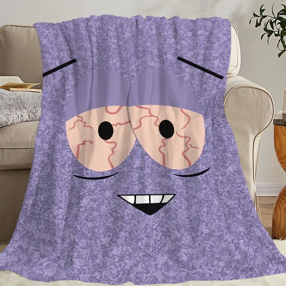 Cartoon t-toallin s-southpark Blanket Skin friendly comfort warm soft plush blanket suitable sofa living room office bedroom 6