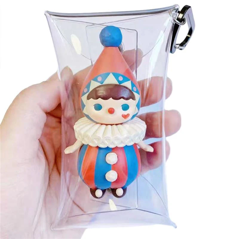Mini Anime Doll Display Bag Transparent Coin Purse Keychain Pendant Square Pouch Organizer Key Lipstick Earphone Storage Bag