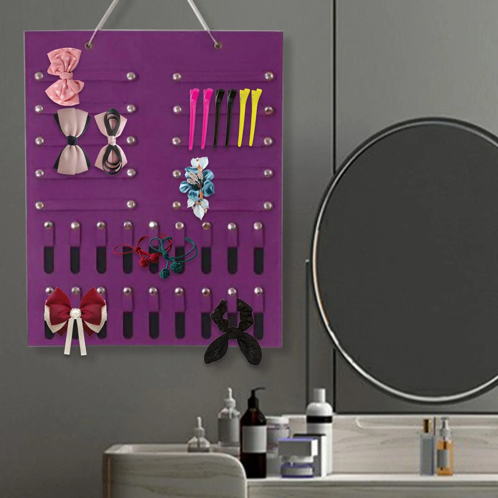 

Держатель для головных повязок, аксессуары для волос для новорожденных, розничная продажа, Домашний Органайзер, висячий фиолетовый