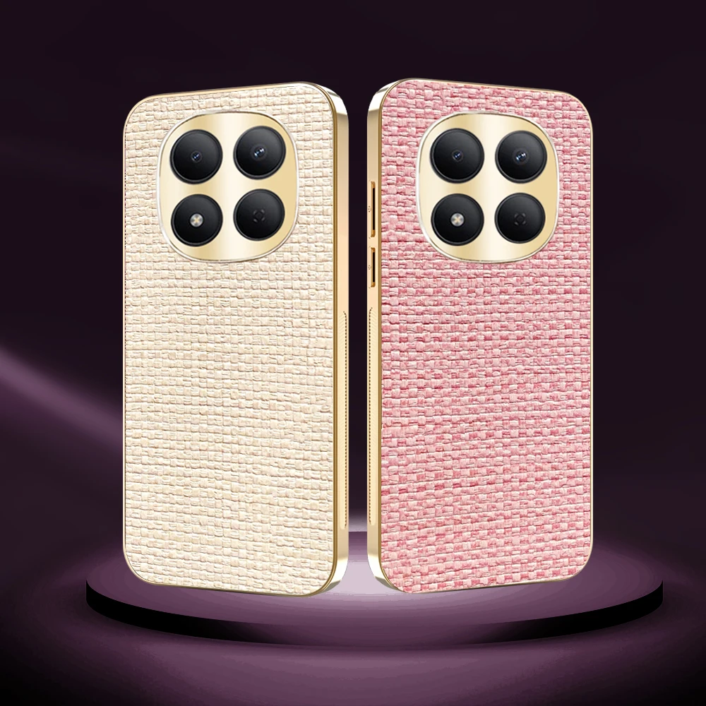 Luxury Electroplated Woven Grain Frosted Finish Phone Case