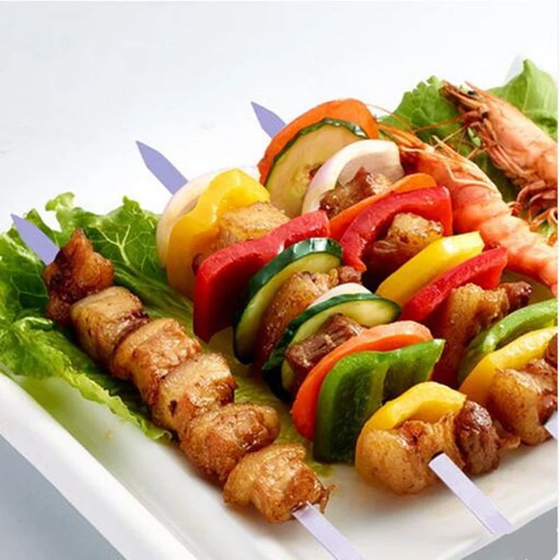 Stainless Steel Barbecue Skewer Reusable BBQ Skewers Kebab Iron Stick For Outdoor Camping Picnic Tools Cooking Tools 10-20Pcs barbecue skewers barbecue tools