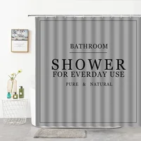 Letter Shower Curtains Simple Nordic Art Design Bathroom Curtain Home Decor Bath Screens Bathroom Accessories Polyester Fabric 2